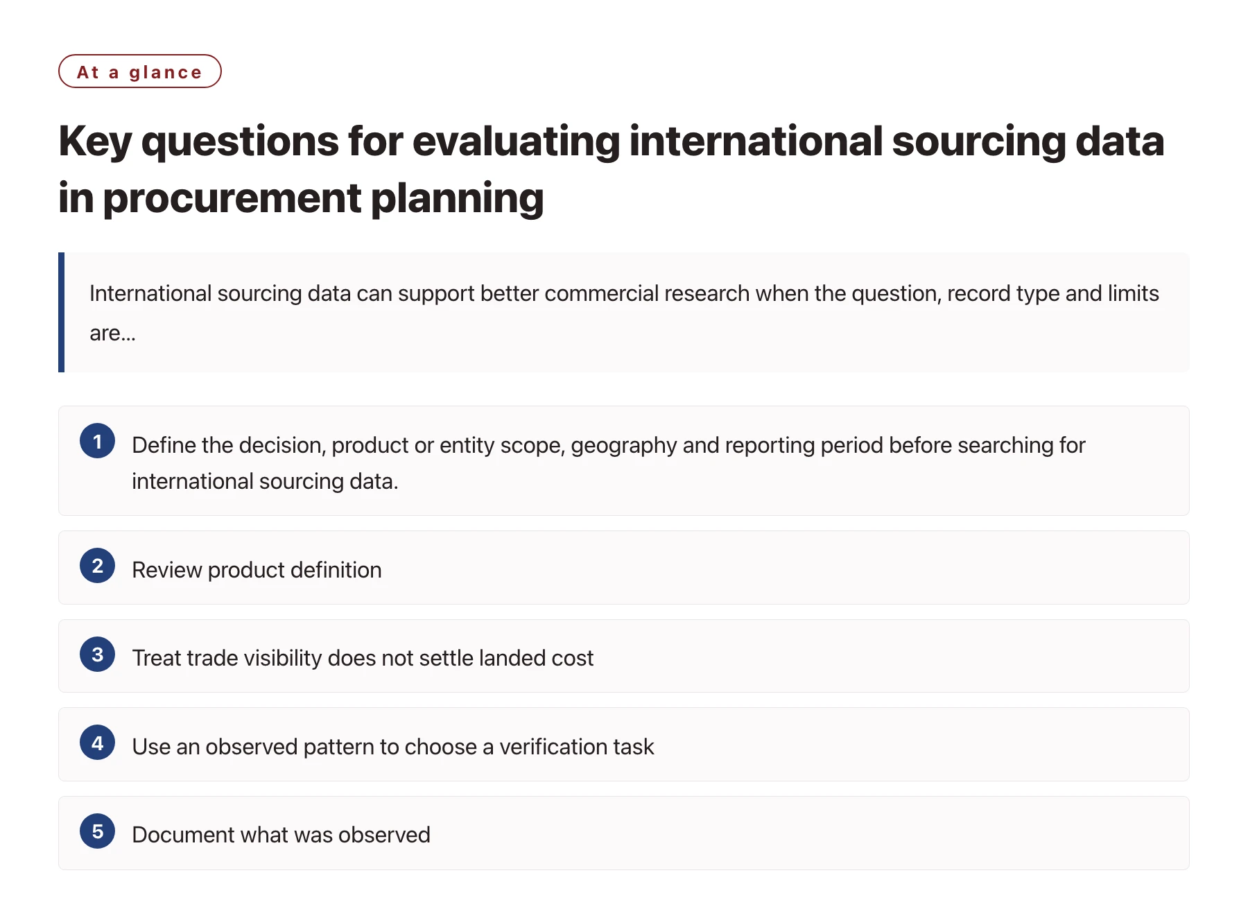 Key questions for evaluating international sourcing data in procurement planning——全文要点速览